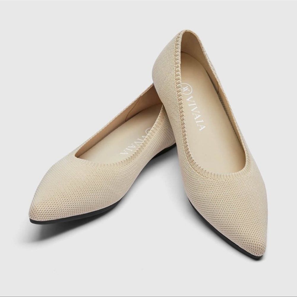 Vivaia Aria 2.0 Cream Natural Peach Pointed Flat
